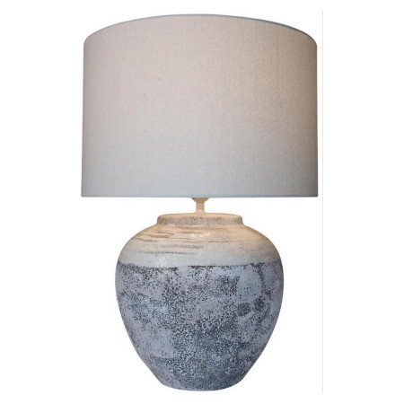 Lampada da tavolo DKD Home Decor Tela Ceramica Grigio (42 x 42 x 60 cm)