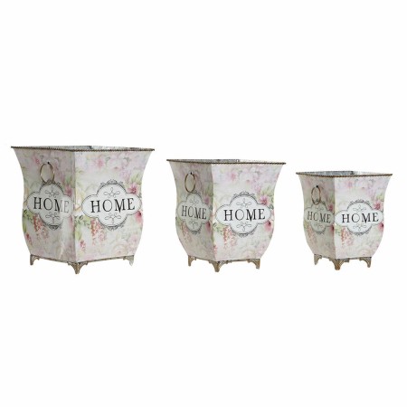 Vaso DKD Home Decor Rosa Metallo (3 pcs)