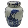 Vaso DKD Home Decor Elefante Porcellana Azzurro Bianco Indiano (16 x 16 x 20 cm)