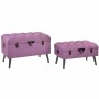 Panca DKD Home Decor  Metallo Poliestere Fucsia Legno MDF (81 x 42 x 52 cm)