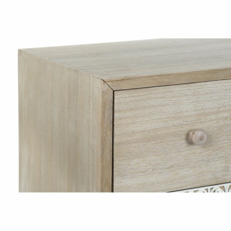 Cassettiera DKD Home Decor Naturale Bianco Legno di paulownia Foglia della pianta (80 x 42 x 80 cm)