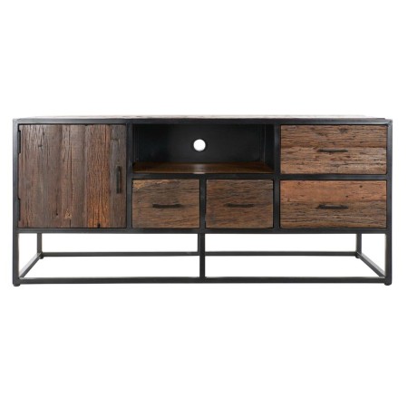 Mobile TV DKD Home Decor Nero Metallo Legno di mango Marrone scuro (135 x 42 x 61 cm)