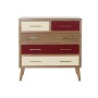 Cassettiera DKD Home Decor  Naturale Metallo Crema Rosso Granato Legno di paulownia (80 x 34 x 84 cm)