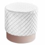 Poggiapiedi DKD Home Decor Bianco Poliestere Legno MDF (41 x 41 x 41 cm)