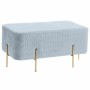 Panca DKD Home Decor  Dorato Metallo Poliestere Blu cielo Spugna (91 x 46,5 x 42 cm)