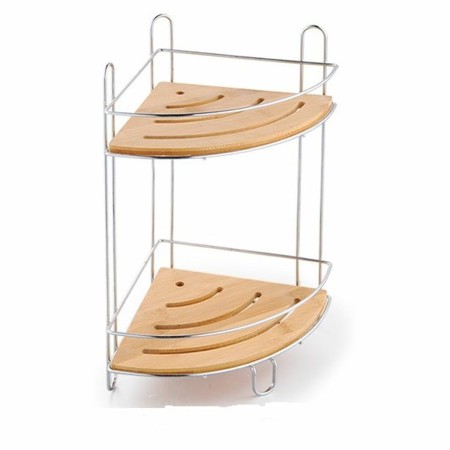 Scaffale da Bagno DKD Home Decor Metallo Bambù (19.5 x 19.5 x 37 cm)