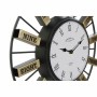 Orologio da Parete DKD Home Decor Cristallo Argentato Dorato Ferro (40 x 6,4 x 40 cm)