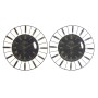 Orologio da Parete DKD Home Decor Cristallo Argentato Nero Dorato Ferro (70 x 7 x 70 cm)