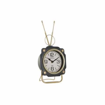 Orologio da Tavolo DKD Home Decor Cristallo Nero Dorato Ferro