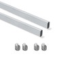 Emuca Kit tubo per armadio 30x15 mm alluminio, 0, 95 m, Anodizzato opaco, Alluminio e Zama, 1 u.