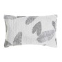 Cuscino DKD Home Decor 8424001814572 Fiore Grigio Poliestere Alluminio Bianco Tropicale (60 x 10 x 40 cm)