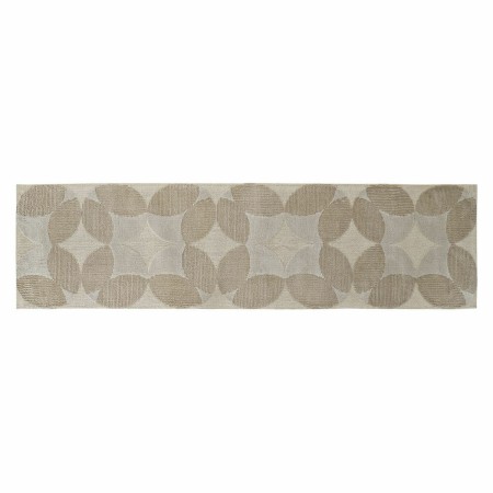 Tappeto DKD Home Decor Beige Poliestere Cerchi (60 x 240 x 0.9 cm)