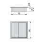 Emuca Passacavi da tavolo, quadrato, 85 x 85 mm, da incasso, Plastica, Bianco, 5 u.