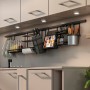 Emuca Profilo per accessori da cucina sospesi Titane, 1,1 m, Grigio antracite, Alluminio e Zama