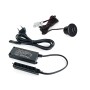 Emuca Connettore rotondo a incasso, 2 USB, D. 37 mm, Plastica, Nero, 1 u.