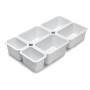 Emuca Contenitori organizer per cassetti da bagno Tidy, Plastica bianca, Tecnoplastica, 6 cubi