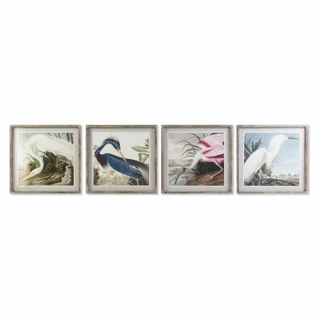 Quadro DKD Home Decor Uccello Orientale (60 x 2,5 x 60 cm) (4 Unità)