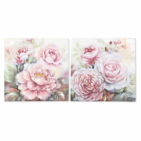 Quadro DKD Home Decor Fiori (80 x 3 x 80 cm) (2 Unità)