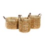 Set di Cestini DKD Home Decor Bambù Tropicale Juncus (3 Pezzi) (40 x 40 x 24 cm)