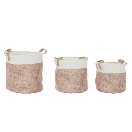 Set di Cestini DKD Home Decor Scandi Tela Poliestere (34 x 34 x 35 cm)