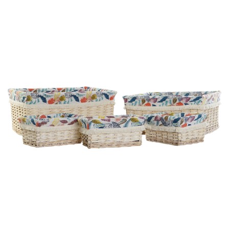 Set di Cestini DKD Home Decor Poliestere vimini (49 x 40 x 22 cm)