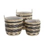 Set di Cestini DKD Home Decor Poliestere Coloniale Fibra (38 x 38 x 36 cm)