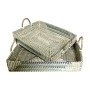 Set di Vassoi DKD Home Decor Naturale Turchese Bianco Tropicale (48 x 38 x 15 cm)