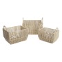 Set di Cestini DKD Home Decor Metallo Fibra naturale (40 x 30 x 25 cm)