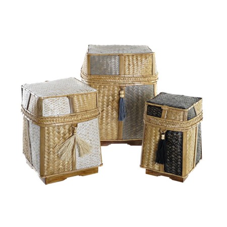 Set di Cestini DKD Home Decor Naturale Bambù (3 Pezzi) (32 x 32 x 40 cm)