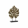 Statua Decorativa DKD Home Decor Nero Dorato Metallo Resina Foglia della pianta (25,5 x 6 x 34 cm)