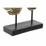 Statua Decorativa DKD Home Decor Nero Dorato Metallo Resina Foglia della pianta (25,5 x 6 x 34 cm)