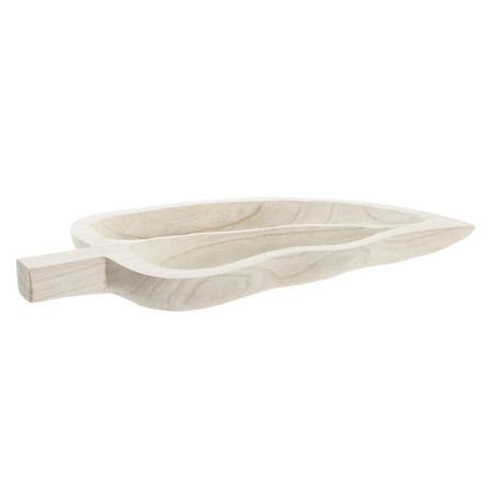 Centrotavola DKD Home Decor Marrone Legno di paulownia Foglia della pianta (48,5 x 21 x 5 cm)