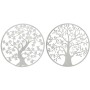 Decorazione da Parete DKD Home Decor Albero Metallo Bianco Indiano (100 x 1 x 100 cm) (2 Unità)