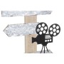 Decorazione da Parete DKD Home Decor Nero Grigio MDF Cinema classico (32 x 2 x 70 cm) (2 Unità)