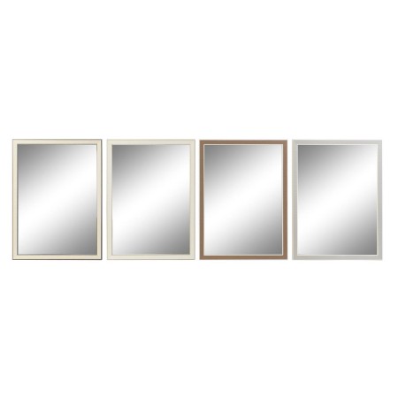 Specchio da parete DKD Home Decor Cristallo Grigio Marrone Bianco PS Tradizionale 4 Unità (56 x 2 x 76 cm)