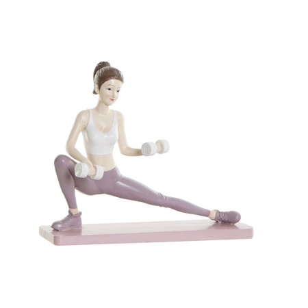 Statua Decorativa DKD Home Decor Rosa Resina Yoga (20 x 8 x 16,5 cm)