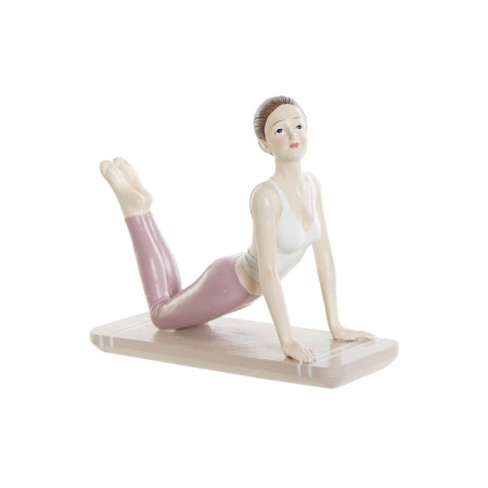 Statua Decorativa DKD Home Decor Rosa Resina Yoga (16 x 6 x 13 cm)