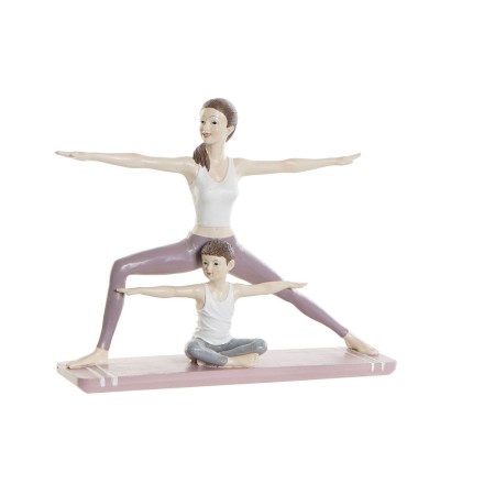 Statua Decorativa DKD Home Decor Rosa Resina Yoga (24 x 6,5 x 19,5 cm)