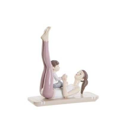 Statua Decorativa DKD Home Decor Rosa Resina Yoga (15,5 x 6,5 x 17 cm)