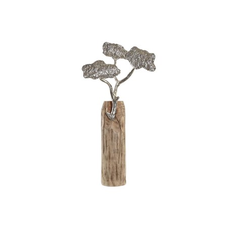 Statua Decorativa DKD Home Decor Tronco Argentato Albero Marrone Alluminio Coloniale Legno di mango (26 x 11 x 51 cm)