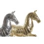 Statua Decorativa DKD Home Decor Cavallo Argentato Dorato Resina (34 x 9,5 x 33,5 cm) (2 Unità)