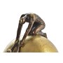 Statua Decorativa DKD Home Decor Sfera Dorato Rame Resina Persone Moderno (25 x 19 x 26 cm)