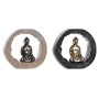 Statua Decorativa DKD Home Decor Nero Dorato Buddha Resina (20,8 x 6 x 18,5 cm) (2 Unità)