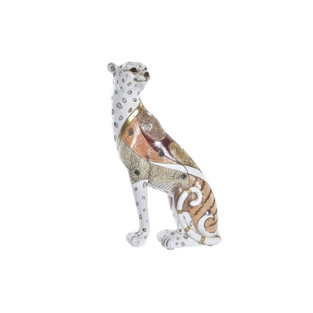 Statua Decorativa DKD Home Decor Arancio Bianco Leopardo Resina (15 x 8 x 25 cm)