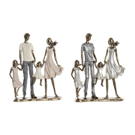 Statua Decorativa DKD Home Decor Rame Resina Moderno Famiglia (20,5 x 7,5 x 24,5 cm) (2 Unità)