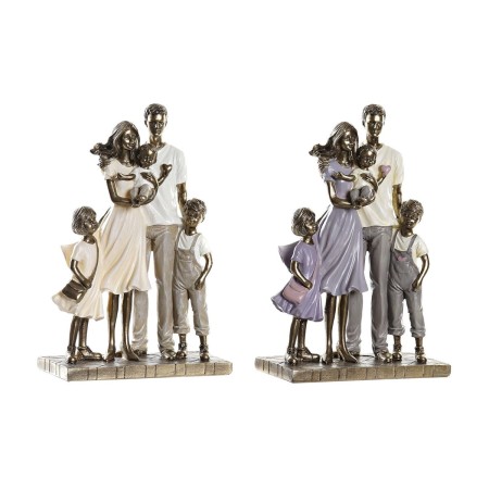 Statua Decorativa DKD Home Decor Dorato Resina Moderno Famiglia (17,5 x 8,5 x 26 cm) (2 Unità)