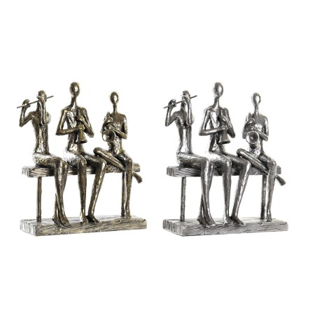 Statua Decorativa DKD Home Decor Dorato Rame Resina Musicista Moderno (18 x 8 x 21 cm) (2 Unità)