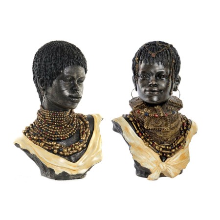 Statua Decorativa DKD Home Decor Africana Resina (26 x 20 x 42 cm) (2 Unità)