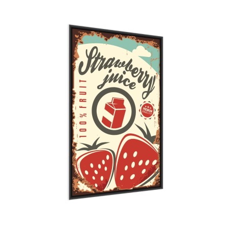 Manifesto Succo Di Fragola Vintage Telaio Alluminio Colore Nero - Dimensione: 50x70 cm