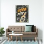 Manifesto Bevanda Gassata Vintage Telaio Alluminio Colore Argento - Dimensione: 50x70 cm